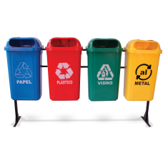 LIXEIRA PAPELEIRA 50LTS GARRA PLÁSTICA AZUL BRALIMPIA