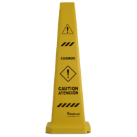 CONJUNTO CONE SINALIZADOR E PLACA  "CUIDADO PISO MOLHADO"