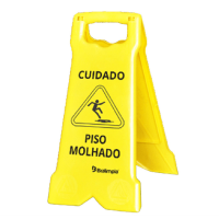 PLACA SINALIZADORA "PISO MOLHADO" COMPACTA