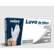 LUVA DE LÁTEX COM PÓ CX C/100 UNDS TAM M NOBRE
