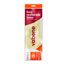 LUVA LÁTEX RANHURADA TAM G VABENE NATURAL