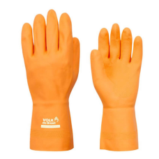 LUVA DE LÁTEX REFORÇADA LARANJA TAM P VOLK
