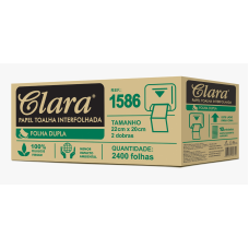 PAPEL TOALHA INTERFOLHA FOLHA DUPLA C/2400fls 22X20 CLARA 1586