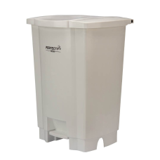 COLETOR COM PEDAL DE 50L BRANCA PERFECT