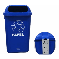 COLETOR COM GARRA PLÁSTICA 50 LTS AZUL