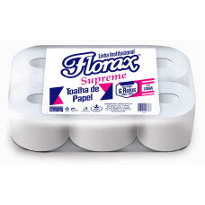 PAPEL TOALHA BOBINA 6X200MT FLORAX SUPREME 24GR -10566 PAPEL TOALHA BOBINA 6X200MT FLORAX SUPREME 24GR -10566