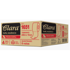 PAPEL HIGIÊNICO FOLHA DUPLA 8X240MT CLARA - 1651