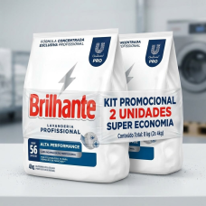 KIT 2 DETERGENTE EM PÓ BRILHANTE ALTA PERFOMANCE 4KG
