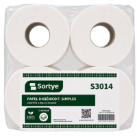PAPEL HIGIÊNICO CELULOSE 8X500MT CLASSIC 9CM S3014