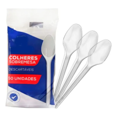 COLHER DESCARTÁVEL SOBREMESA PCT C/50 UNID