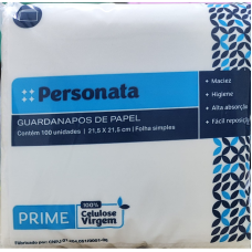 GUARDANAPO DE MESA FOLHA SIMPLES  21,5x21,5 cm C/100fls 6001 PERSONATA